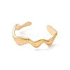 Ion Plating(IP) 304 Stainless Steel Wave Open Cuff Ring for Women X-RJEW-H107-04G-1