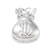 Rack Plating Brass Micro Pave Cubic Zirconia Beadss KK-B097-06P-1