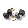 Natural Gemstone Cuboid Beaded Pendants STAS-C120-02G-3