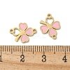 304 Stainless Steel Pink Enamel Shamrock Connector Charms LS-STAS-I322-62G-3