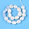 Natural Blue Lace Agate Nuggets & Natural Cultured Freshwater Pearl Beads Strands PEAR-N023-01A-04-3
