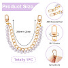 ABS Plastic Imitation Pearl and Aluminium Curb Chains Bag Extender Chains HJEW-TAC0074-4
