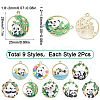 18Pcs 9 Style Light Gold Plated Alloy Enamel Pendants ENAM-SC0004-29-2