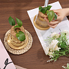 Glass Planter Vase with Wooden Lid and Bamboo Stand AJEW-WH0554-97-3