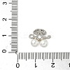 Brass Micro Pave Cubic Zirconia & ABS Plastic Imitation Pearl White Cherry Connector Charms KK-I276-56P-01-3