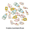 20Pcs 5 Styles Eco-Friendly Alloy Enamel Pendants ENAM-FP0002-88-4