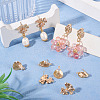 8Pcs 4 Styles Brass with Clear Cubic Zirconia Stud Earring Findings KK-TA0002-61-8