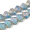 Transparent Electroplate Glass Beads Strands EGLA-F158-FR02-A-1