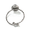 Oval 304 Stainless Steel Open Cuff Rings STAS-Z060-10P-4