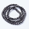 Electroplate Transparent Glass Beads Strands X-EGLA-A034-T10mm-UA08-2