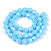 Opaque Solid Color Electroplate Glass Beads Strands LS-EGLA-A039-P6mm-A12-3