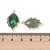 Natural Green Strawberry Quartz Faceted Leaf Pendants G-I375-04G-15-3