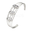 Non-Tarnish 304 Stainless Steel Hollow Open Cuff Bangles BJEW-Q348-03P-01-1