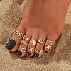 10Pcs 10 Styles Alloy Cuff Toe Rings FS-WGB499F-01-1