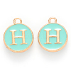 Golden Plated Alloy Enamel Charms ENAM-S118-05H-1