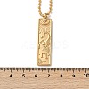 304 Stainless Steel Clear Cubic Zirconia Rectangle Constellation Pendant Necklaces for Women Men NJEW-S435-01G-H-5