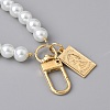 Glass Pearl DIY Keychains AJEW-WH0289-76-2