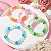 8mm Baking Paint Imitation Jade Glass Round Beaded Stretch Kids Bracelets for Girls Boys BJEW-JB10895-2