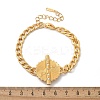 304 Stainless Steel Cuban Link Chain Bracelets for Women STAS-Z117-10G-5