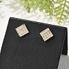 Square Brass Micro Pave Clear Cubic Zirconia Stud Earrings for Women EJEW-G428-12G-01-2