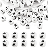 20Pcs White Cube Letter Silicone Beads 12x12x12mm Square Dice Alphabet Beads with 2mm Hole Spacer Loose Letter Beads for Bracelet Necklace Jewelry Making JX432M-1