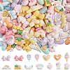 120Pcs 6 Styles Opaque Resin Decoden Cabochons RESI-SP0001-27-1