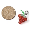 Grape Natural Carnelian Pendant Decoration HJEW-TA00293-02-3