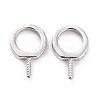 Rhodium Plated 925 Sterling Silver Screw Eye Peg Bails STER-D035-42P-3