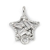 Brass Clear Cubic Zirconia Connector Charms LS-KK-Z094-03P-02-1