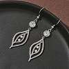 304 Stainless Steel Leaf Dangle Earrings EJEW-Z129-13P-2