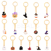 16Pcs Alloy Enamel Keychains KEYC-YW00217-1