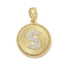 Brass Micro Pave Clear Cubic Zirconia Pendants KK-L253-17G-S-1