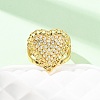 Adjustable Brass Micro Pave Cubic Zirconia Cuff Rings for Women RJEW-B139-08G-01-2