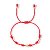Adjustable Brass Bead Braided Bead Bracelets GN5772-1-1