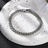 304 Stainless Steel Cuban Link Chain Bracelets for Men BJEW-Z081-01P-02-1