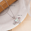 Brass Pave Cubic Zirconia with Imitation Pearl Heart Pendant Necklaces for Women FS-WG96657-08-1