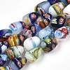 Handmade Millefiori Glass Beads Strands X-LK06Y-1