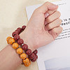 160Pcs 4 Colors Spray Painted Wood European Beads WOOD-GL0001-20-6