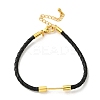 3MM Braided Round Imitation Leather Cord Bracelet Making MAK-S075-01G-S-1