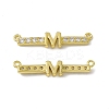 Rack Plating Brass Micro Pave Clear Cubic Zirconia Connector Charms KK-C007-37G-M-2
