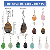 12Pcs 12 Colors Gemstone Pendant Decorations FIND-PH0004-39-4