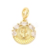 Brass Clear Cubic Zirconia European Dangle Pendants KK-D325-28G-03-1