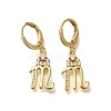 Brass Clear Cubic Zirconia Hoop Earrings EJEW-M045-01M-1