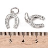 Rack Plating Brass Micro Pave Clear Cubic Zirconia Pendants ZIRC-P118-01P-3