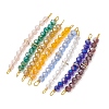 8Pcs 8 Colors Glass Faceted Rondelle Beaded Connector Charms PALLOY-JF04761-2