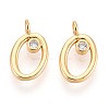 Brass Micro Pave Cubic Zirconia Charms KK-N263-97G-O-1