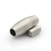 Tarnish Resistant 304 Stainless Steel Matte Surface Magnetic Clasps with Glue-in Ends STAS-O042-B-12-1