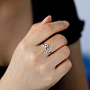Non-Tarnish Sailor's Knot 304 Stainless Steel Hollow Open Cuff Ring for Women LS-RJEW-E073-03P-4