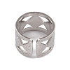 Non-Tarnish 304 Stainless Steel Rhombus Open Cuff Rings for Women RJEW-G285-31P-3