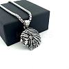 Vintage 304 Stainless Steel Native American Pendant Hip Hop Men's Necklaces ZS3655-1